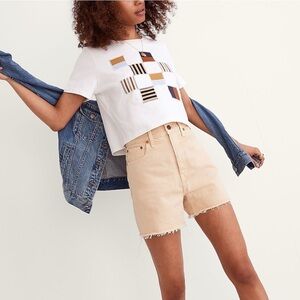 Madewell the mom jean shorts earth dye edition